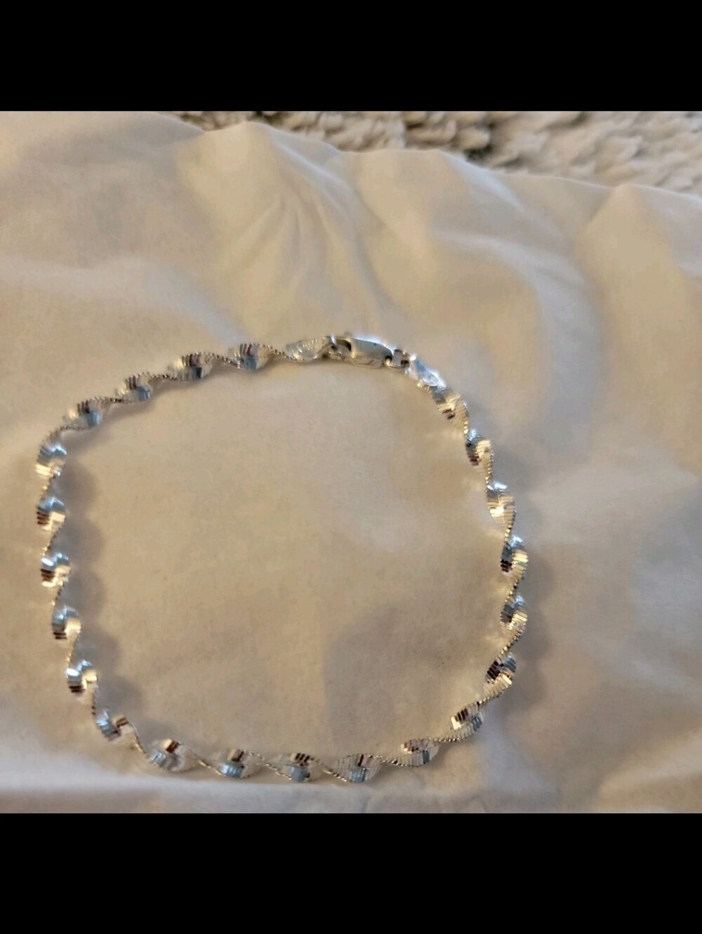 925 Sterling Silver Chain Type Bracelet - 7.5" inch- Made in Italy